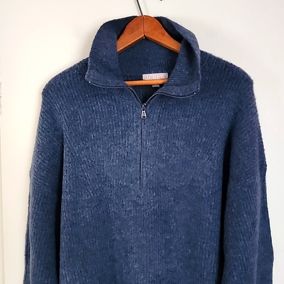 NWT J. Crew Large Half Zip Sweater Blue Gray Great Gift! - Picture 1 of 7